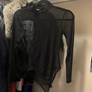 Charlotte Russe Black Mesh Bodysuit
